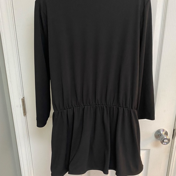 Black Blouse with Silver Ring Front Twist - Picture 3 of 4